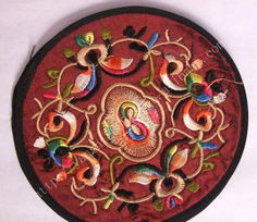 貴州苗族刺繡絲質(zhì)工藝品 50對(duì)起批的個(gè)性文化禮品與杯墊盤墊